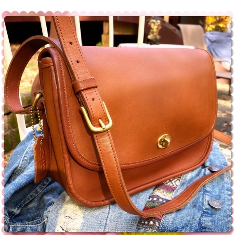 VINTAGE COACH BRITISH TAN CROSSBODY CLASSIC CITY BAG 9790 - Picture 4 of 17
